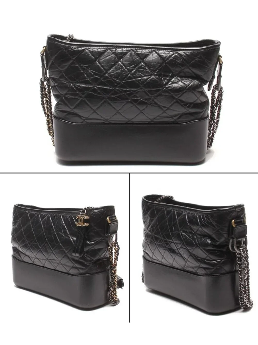 Chanel Chain Shoulder Bag Quilted Hobo Large Gabriel
